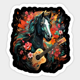 Horse Playing Guitar Sticker